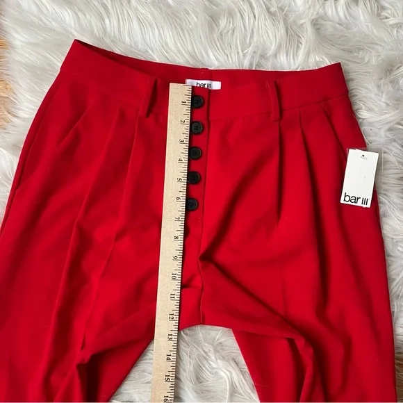BAR 111 red pleated trousers red size 4 - Picture 7 of 9